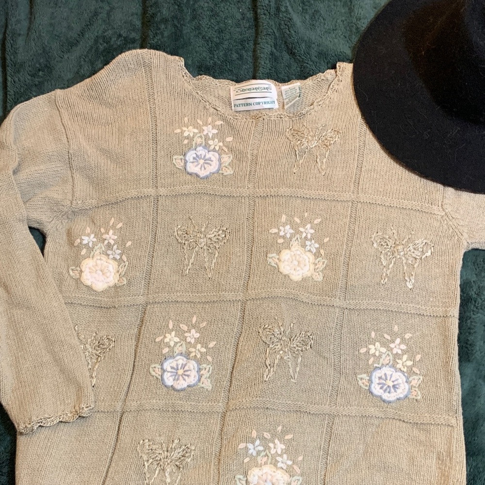 Shenanigans brand Knit Sweater with butterfly Embroidery 🦋 vintage